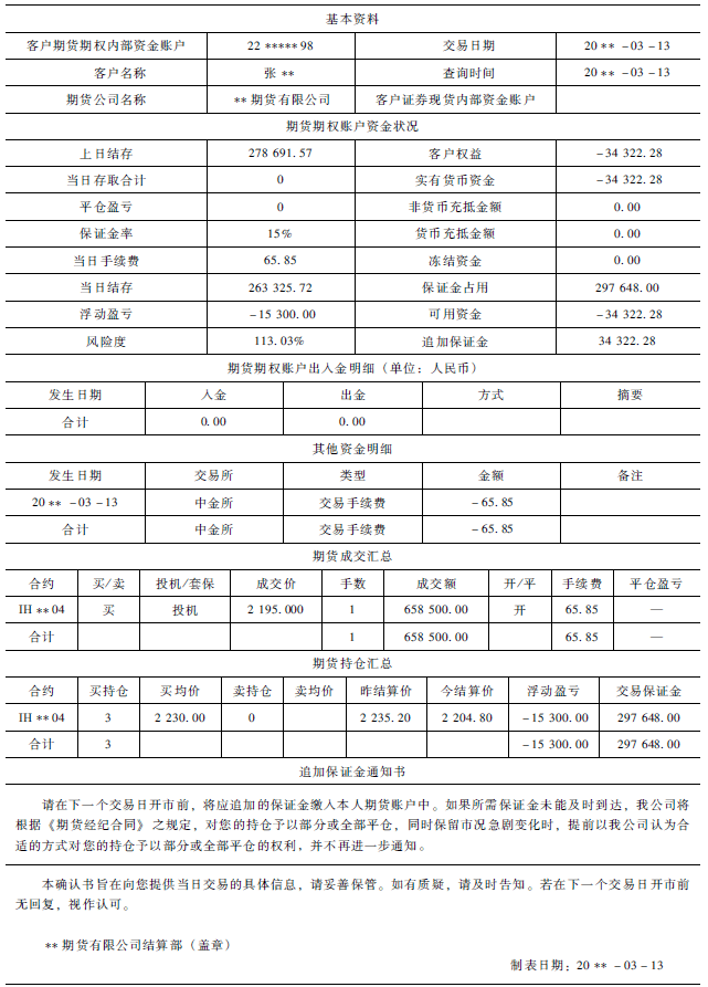 《股指期货》：如何看懂交易结算账单<strong></p>
<p>期货平仓</strong>？